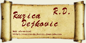 Ružica Dejković vizit kartica